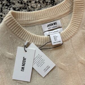 Jason Wu Men's Cream Cashmere Crewneck Sweater - SMALL